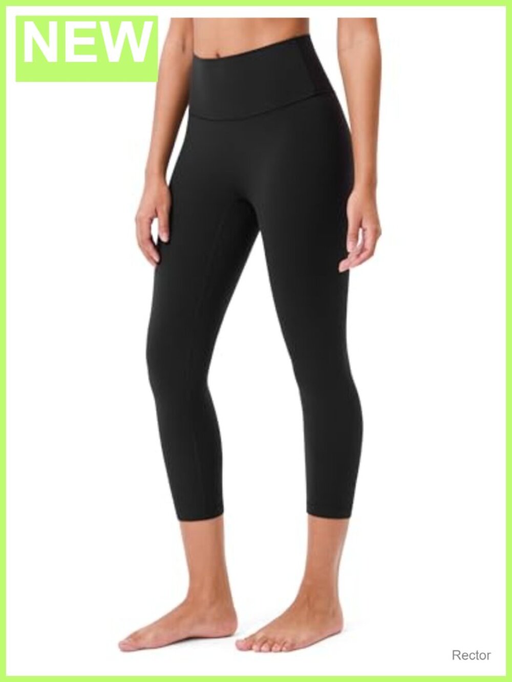 High Waisted Seamless Front Capri Leggings 21" Inseam Mid-Calf Yoga